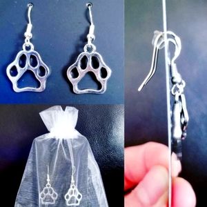 Sterling Silver Paw Print Earrings